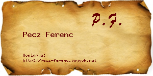 Pecz Ferenc névjegykártya