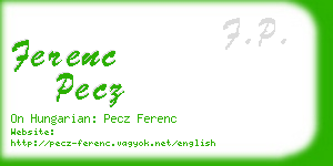 ferenc pecz business card